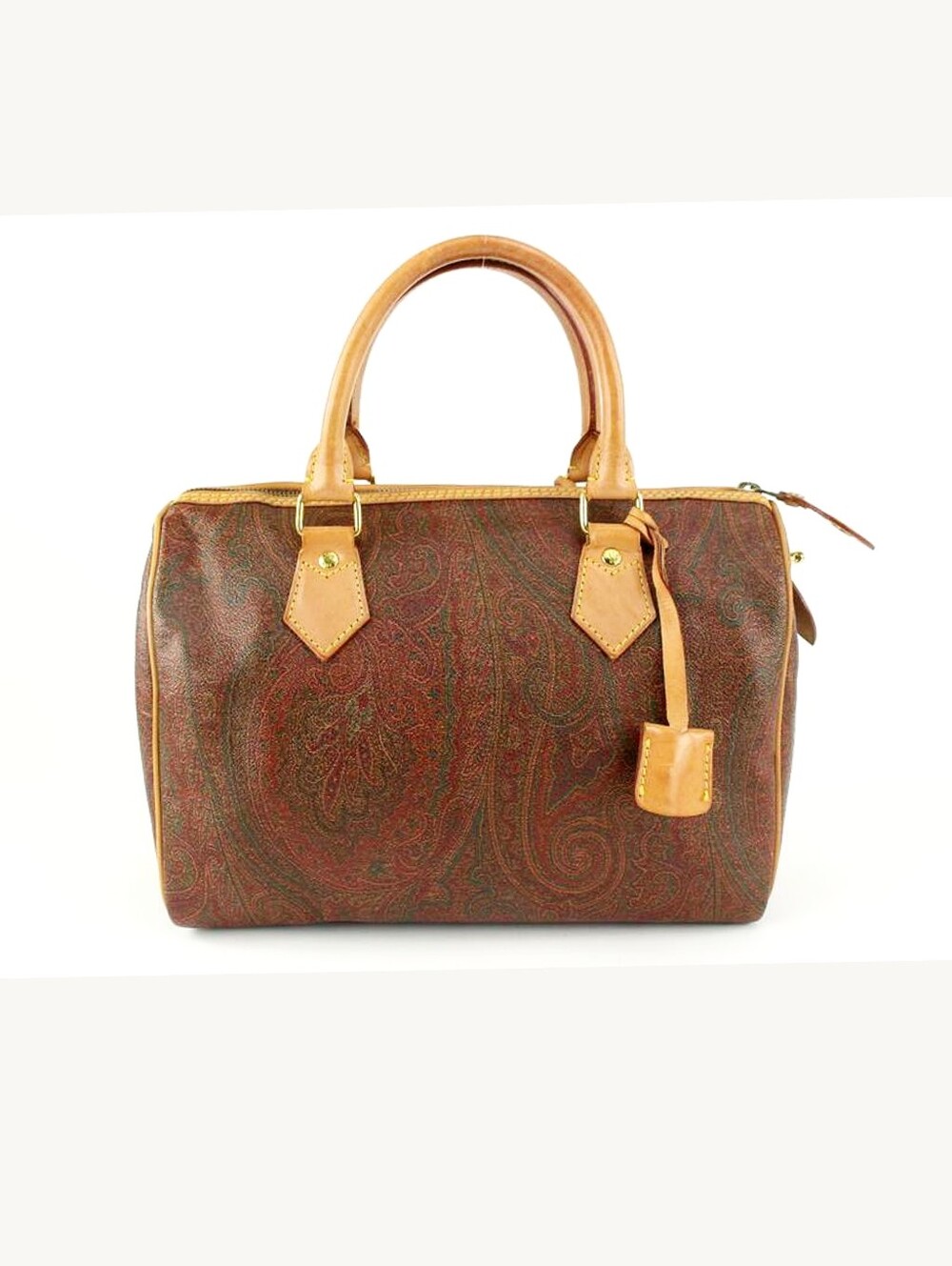 Etro Paisley Boston Bag Classic Brown Paisley Top-Handle Women's Satchel